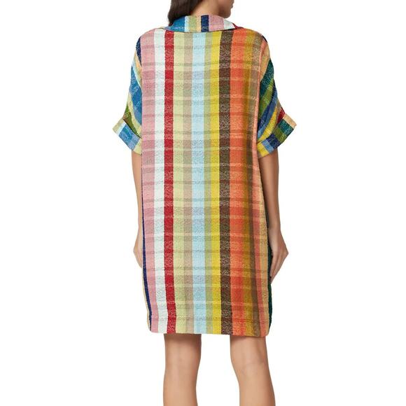Warm Multi Striped Shift Dress/Tunic size 1/ Small 100% cotton - Picture 2 of 13